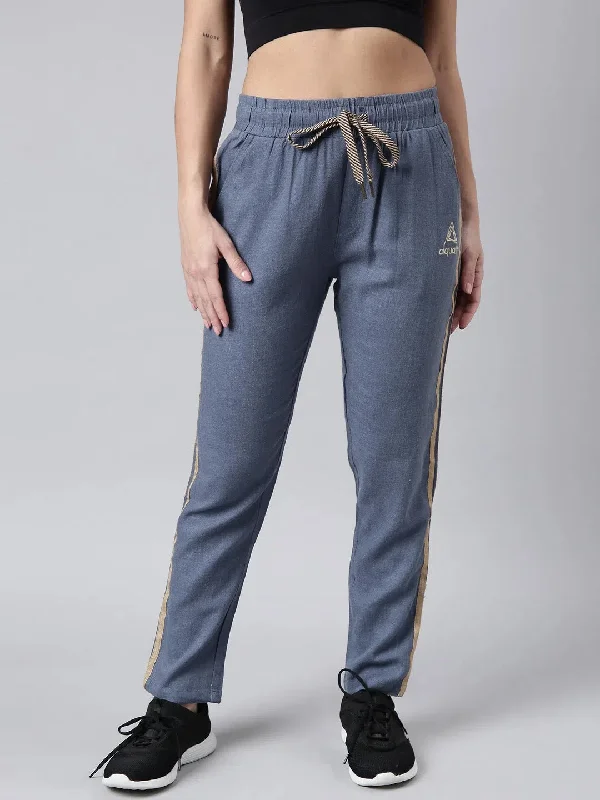 Women Solid Slim Fit Teal Track Pant-AF-1614-Teal Elegant Silk Pants