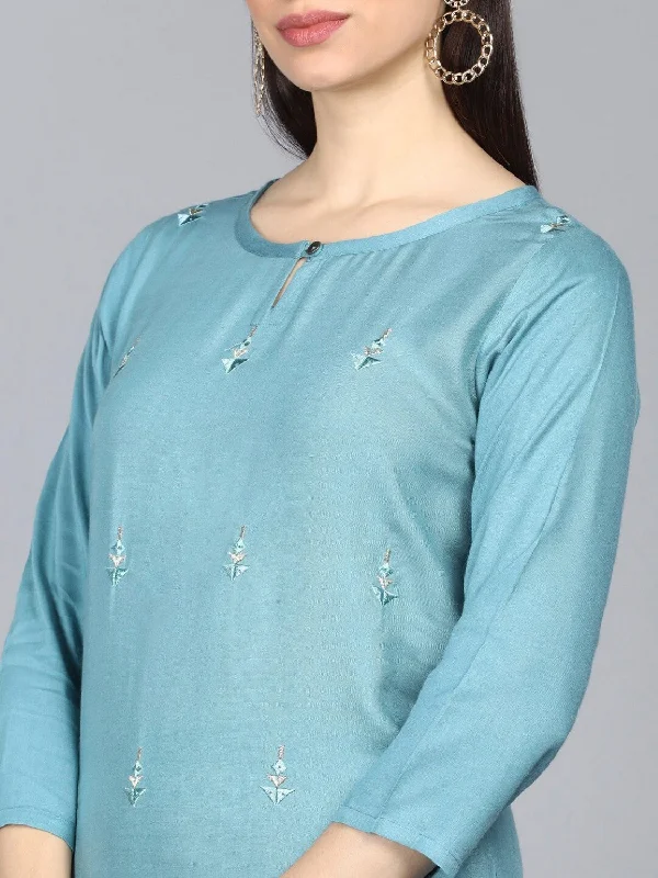 Women's Pure Cotton Printed Kurta Pant - Ahika Comfortable Denim Pants