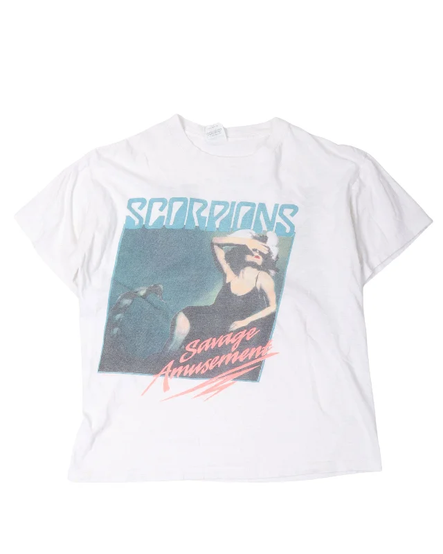Scorpions Savage Amusement Tour T-Shirt-- Front Pockets Side Pockets Patch Pockets