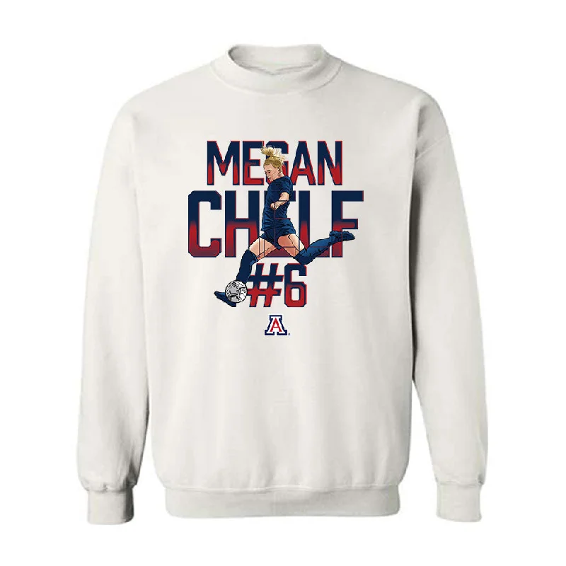 Arizona - NCAA Women's Soccer : Megan Chelf - Player Collage Crewneck Sweatshirt Hoodie with Button Placket Classic Preppy