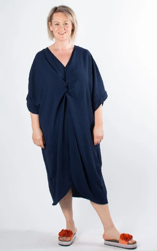 Whoopi V-Neck Dress | Navy Tunics Chinos classic