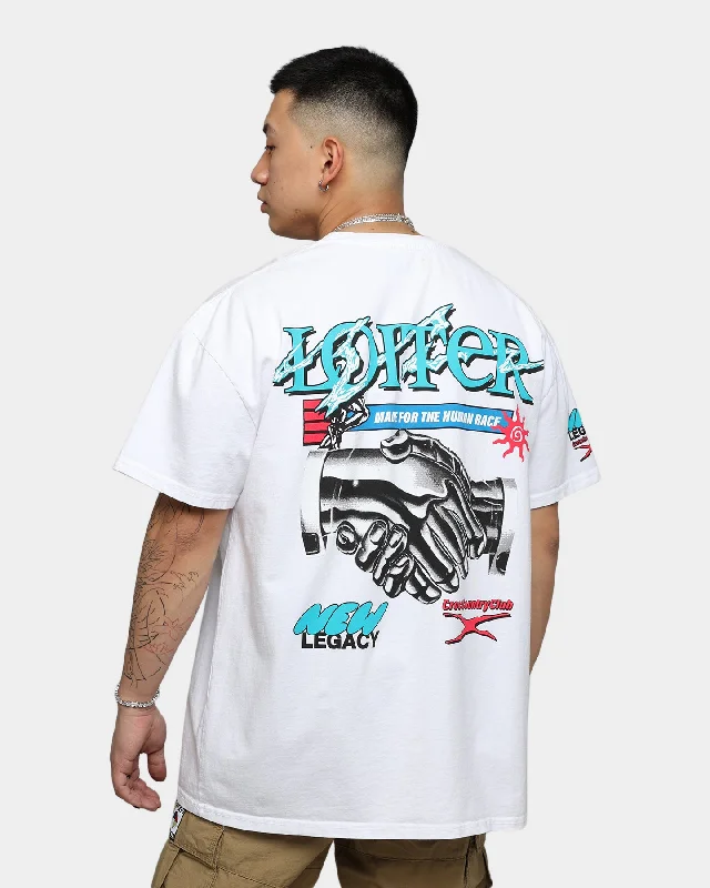 Loiter New Legacy Ultra Premium Vintage T-Shirt White -- Basic T-Shirt Crew Neck Short Sleeve