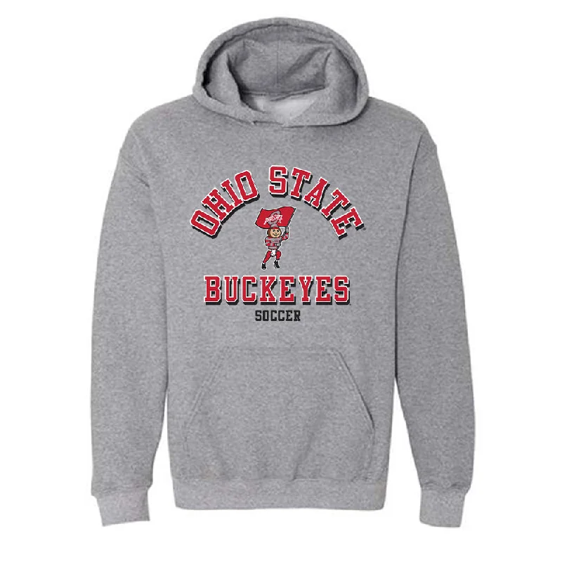 Ohio State - NCAA Women's Soccer : Amanda Schlueter - Classic Shersey Hooded Sweatshirt Hoodie with Earth Tones Natural Calm