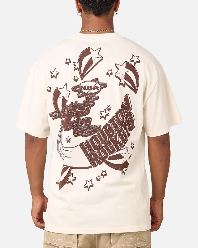 Mitchell & Ness Houston Rockets Space Age T-Shirt Ecru-- Layered Multi-layer Single Layer