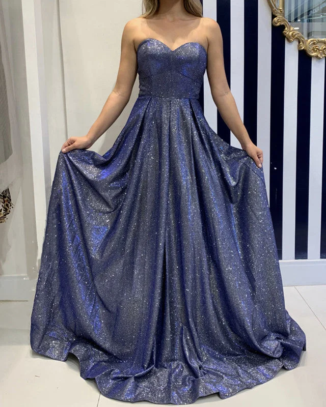 Glitter Prom Dresses Sweetheart Lace Up Back Tunics Summer linen