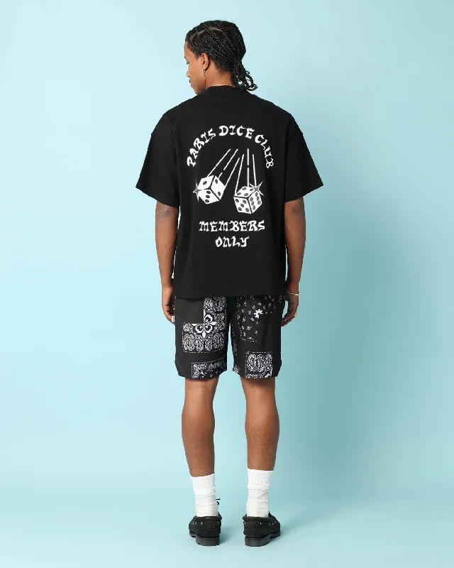 Carré Members Only Oversized T-Shirt Black-- Polka Dot Checkered Tartan