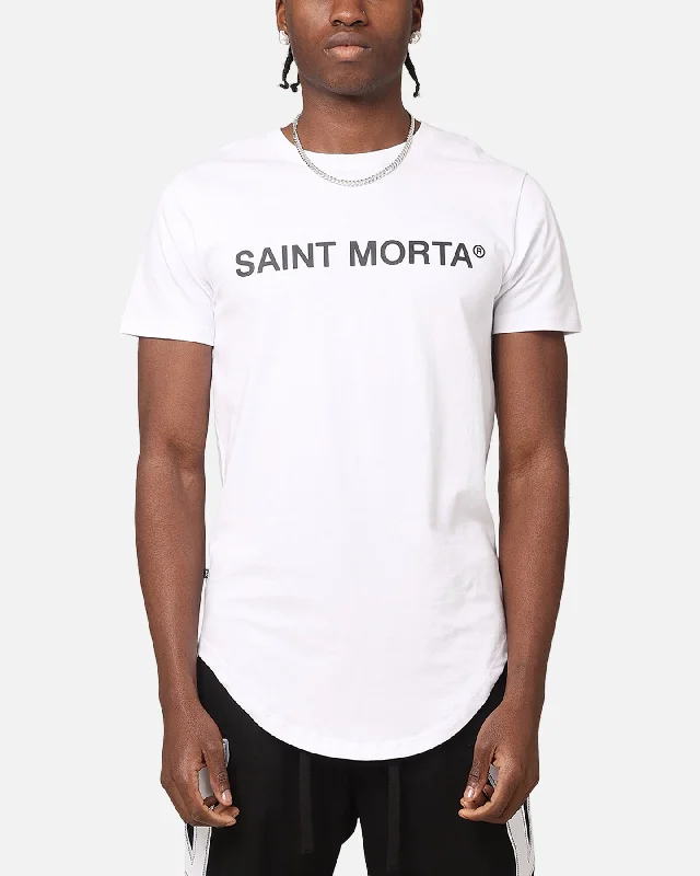 Saint Morta Official El Duplo T-Shirt White/Black-- Lace Blend Ribbed Blend Corduroy Blend