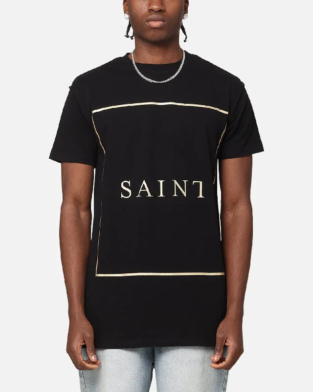 Saint Morta Division Lafayette T-Shirt Black/Gold-- Mesh Fabric Canvas Fabric Denim Fabric