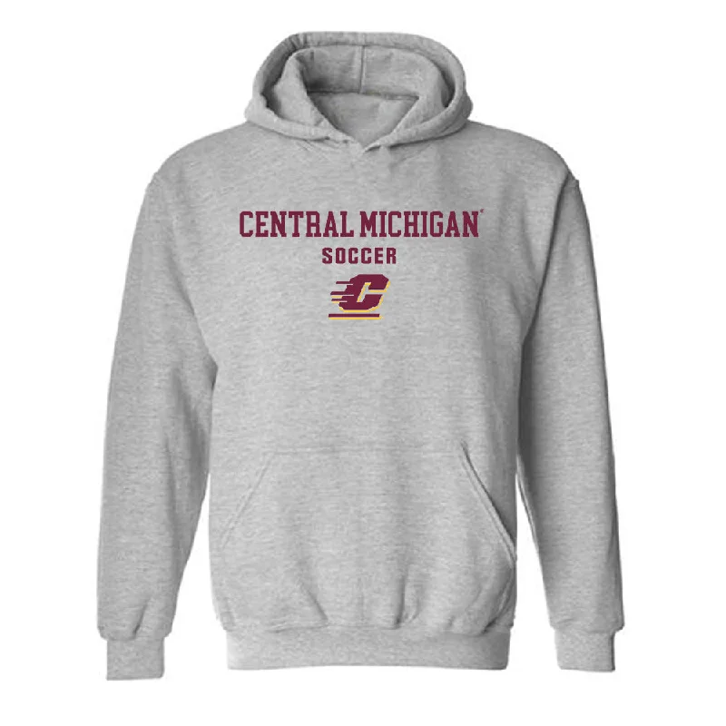 Central Michigan - NCAA Women's Soccer : Madison Bloom - Classic Shersey Hooded Sweatshirt Hoodie with Hem Fringe Bohemian Relaxed