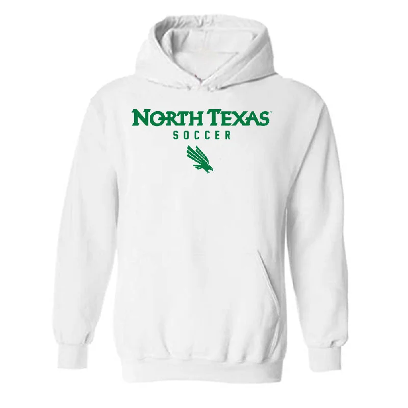 North Texas - NCAA Women's Soccer : Peyton Renfro - Classic Shersey Hooded Sweatshirt Hoodie with V-Neck Classic Versatile