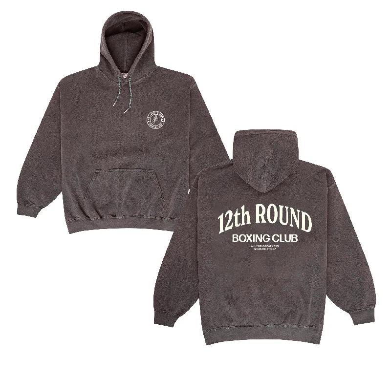 Vice 84 *10 Years Of* '12th Round' Hoodie - Vintage Washed Brown Oversized Hoodie Comfort Casual