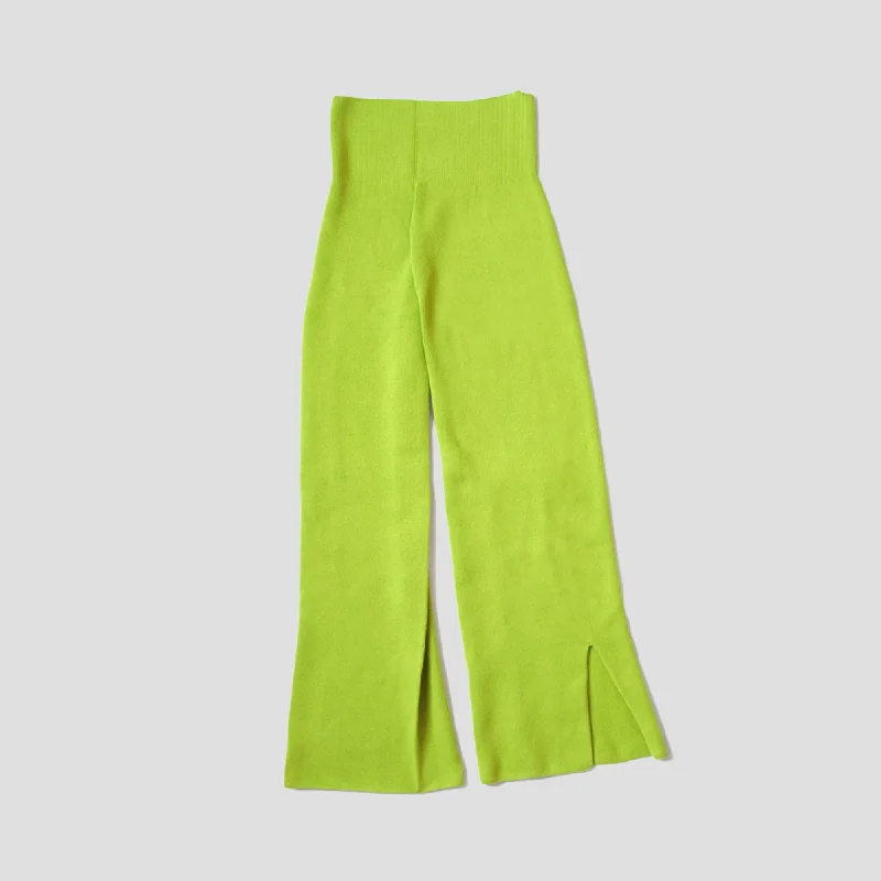 7G COTTON FLARE LEGGINGS - GREEN Trendy Patterned Leggings