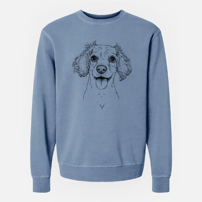 Bare Piglet the Dachshund Mix - Unisex Pigment Dyed Crew Sweatshirt Hoodie Crop Top Short Trendy