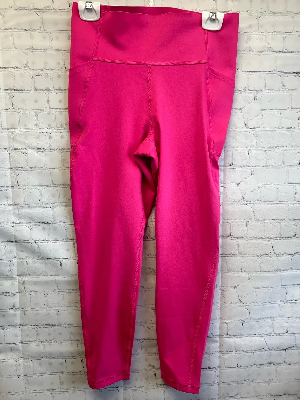 Size Medium Ladies Pink Gap Workout Leggings Trendy Foil Finish Leggings