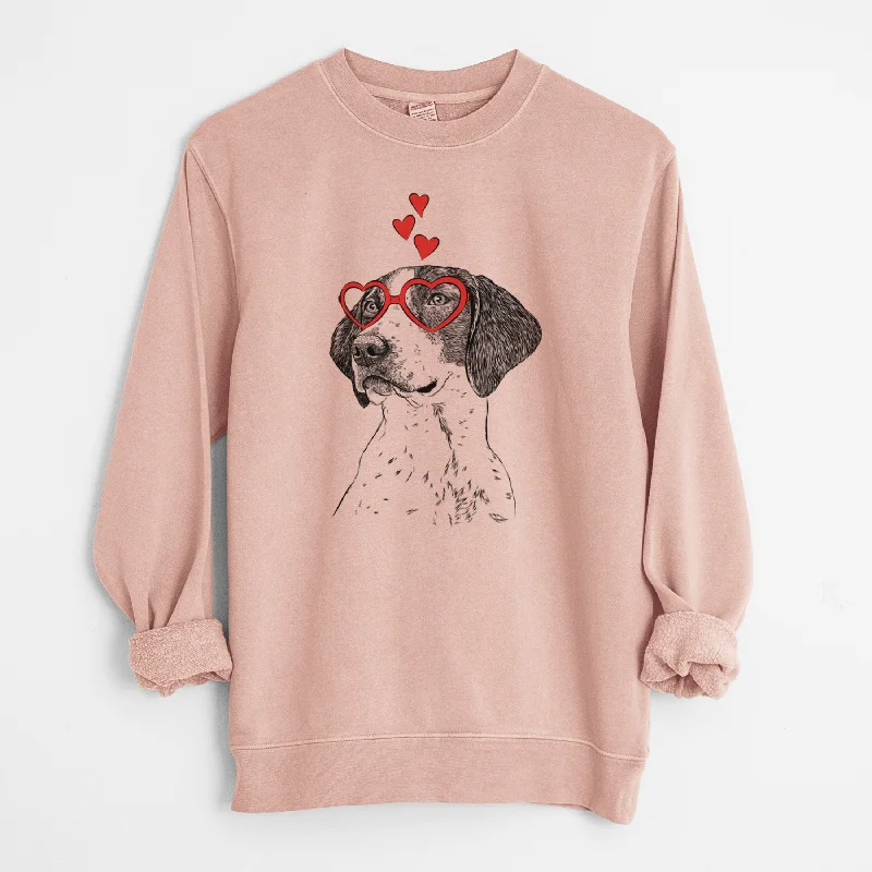 Valentine Payton the Mixed Breed - Unisex Pigment Dyed Crew Sweatshirt Hoodie with Hem Patch Decorative Personalized