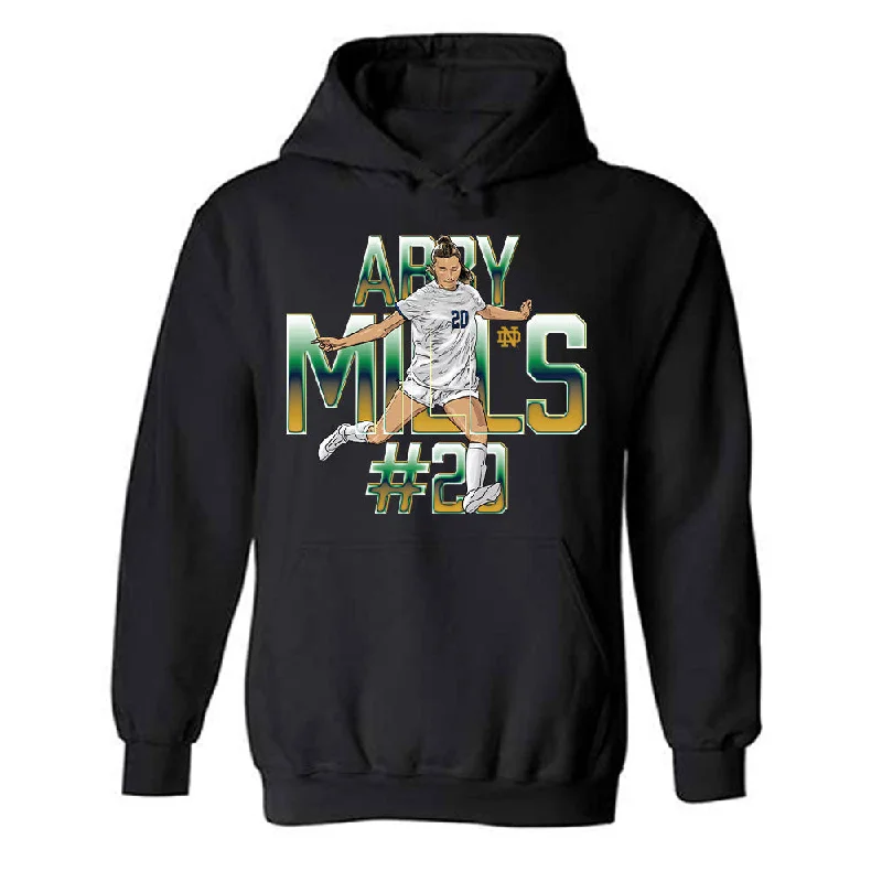 Notre Dame - NCAA Women's Soccer : Abby Mills - Player Collage Hooded Sweatshirt Hoodie with Velcro Closure Adjustable Secure