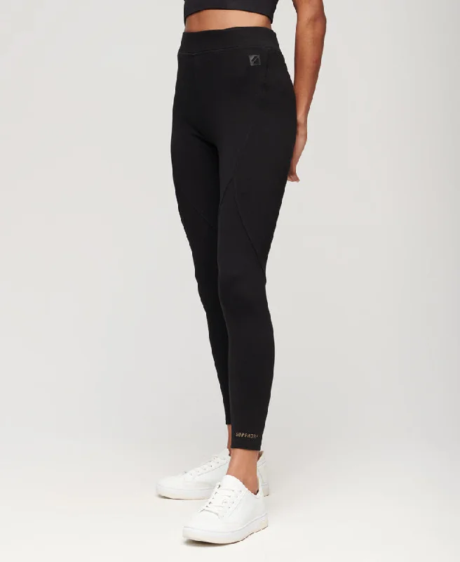 Code Tech High Waist Leggings | Black/Gold Comfortable Power Mesh Leggings