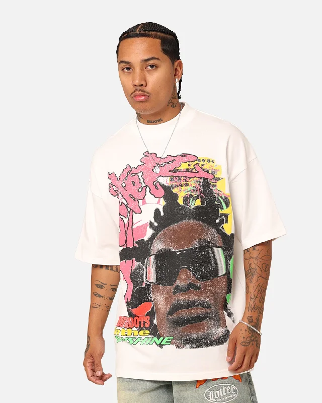 Loiter Summer Roots Oversized T-Shirt Off White-- Mesh Canvas Denim