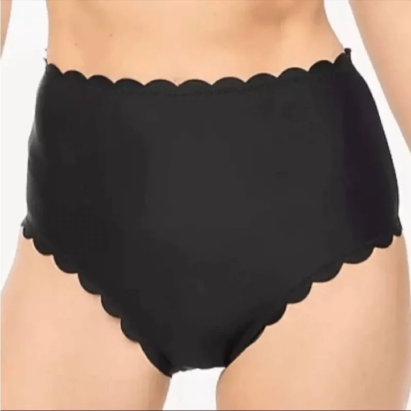 Women's High Waist Scalloped Bikini Bottom In Black Lace bikini, Feminine, Sexy, Comfortable