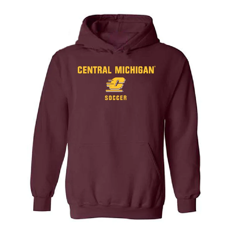 Central Michigan - NCAA Women's Soccer : Madison Bloom - Classic Shersey Hooded Sweatshirt Hoodie with Hem Contrast Bold Stylish