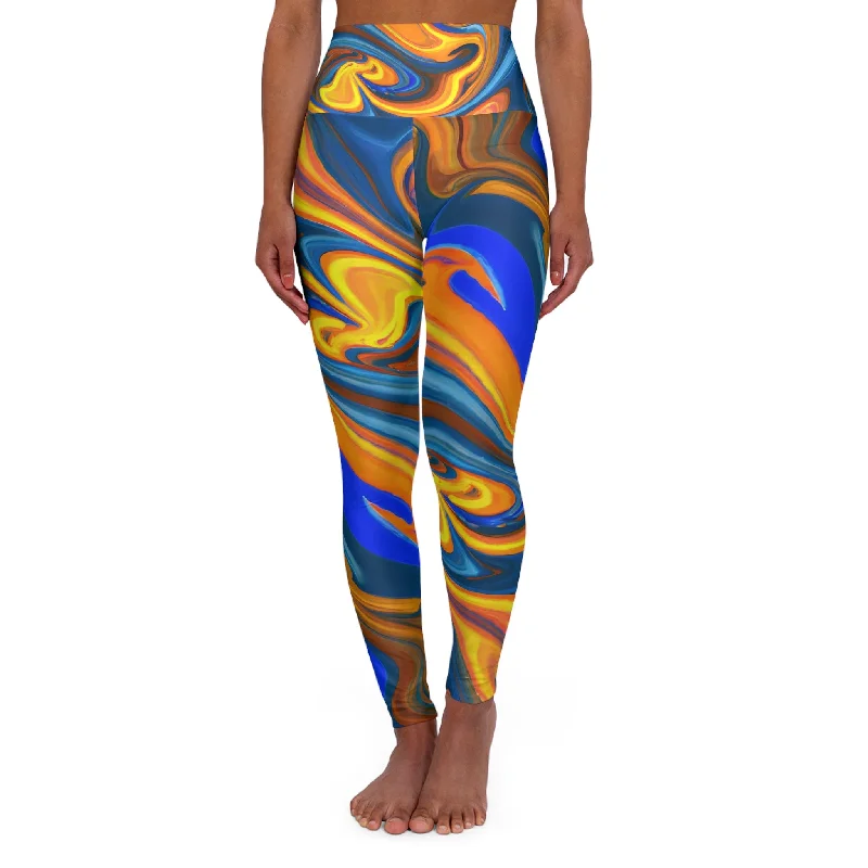 Psychedelic Swish Festival Leggings Trendy Fitness Leggings