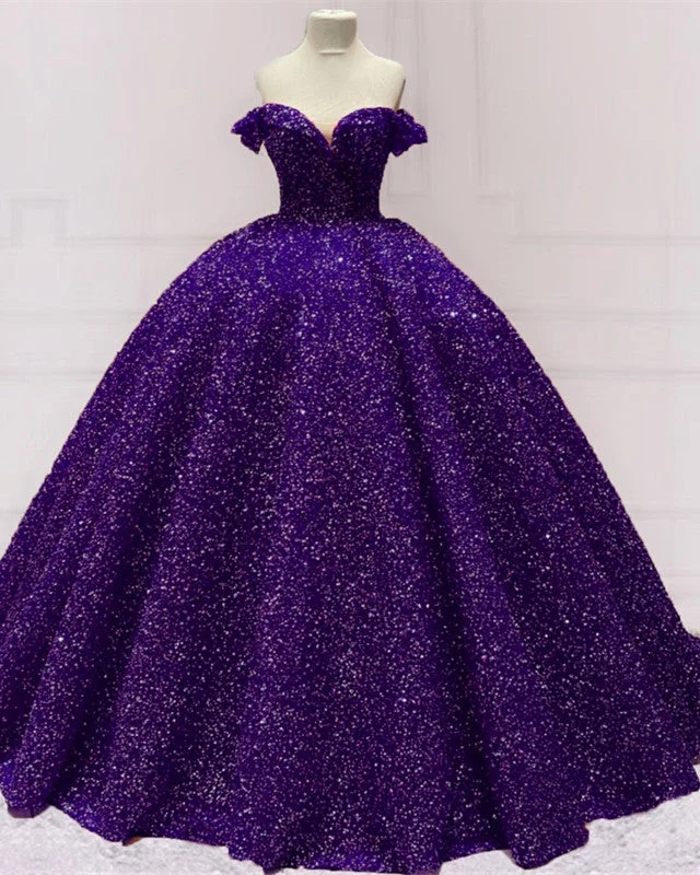 Ball Gown Sparkly Dresses Off The Shoulder empire Waist empire