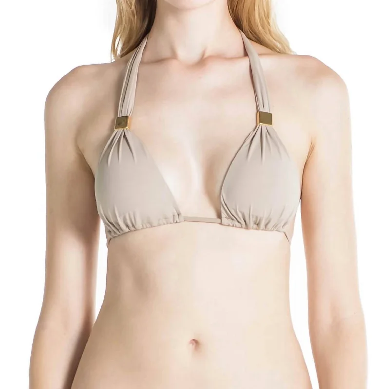 Nina Halter Bikini Top With Pads In Camel Seamless bikini, Smooth, Comfortable, Sexy