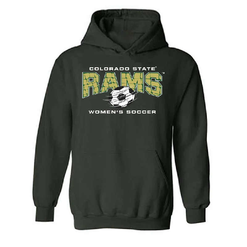 Colorado State - NCAA Women's Soccer : Madi Audet - Hooded Sweatshirt Hoodie with Cropped Fit Short Trendy