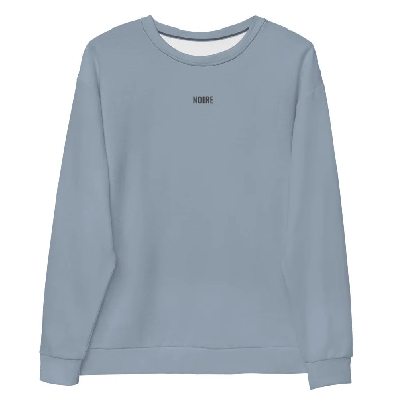 Premium Sweatshirt- Pigeon Blue Hoodie with Bell Sleeves Flared Feminine