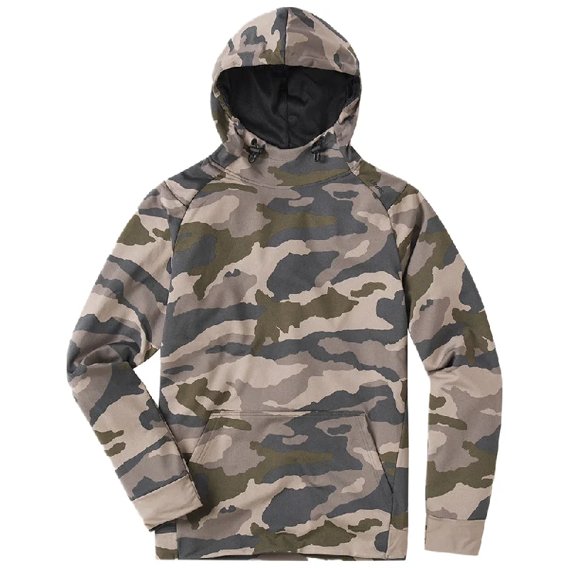 UNRL Unisex Woodland Camo Crossover Hoodie II Hoodie with Frayed Bohemian Relaxed