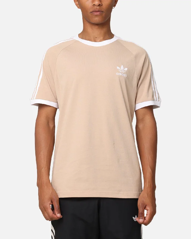 Adidas Classics 3-Stripes T-Shirt Magic Beige-- Print Jacquard Patchwork