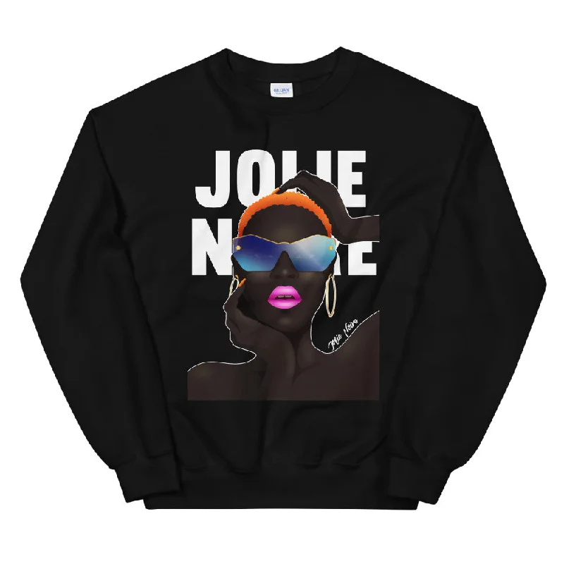Grace No Jones Sweatshirt- Black Hoodie with Hem Frayed Vintage Worn