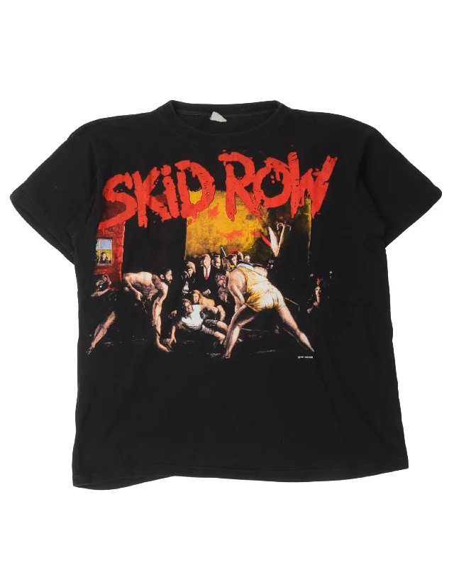 Skid Row 1991 Slave to the Grind Tour T-Shirt-- Seamless Knitted Crochet