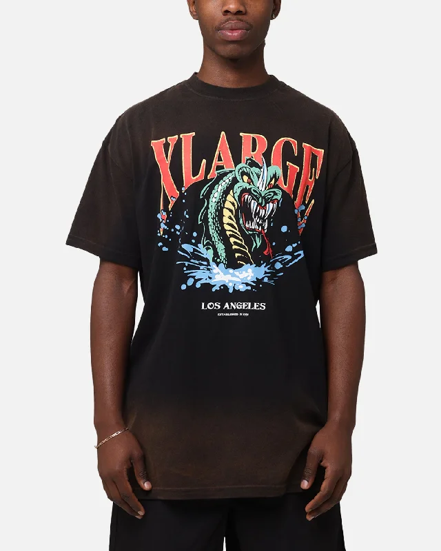 X-Large Serpent LA T-Shirt Coffee-- Striped Floral Plaid