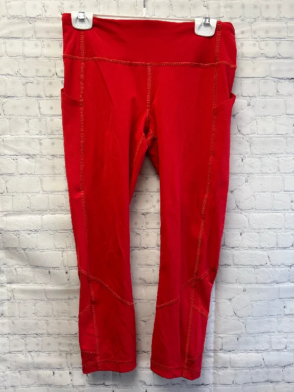 Size 6 Ladies Red lulu lemon Workout Leggings Cozy Full-Length Workout Leggings