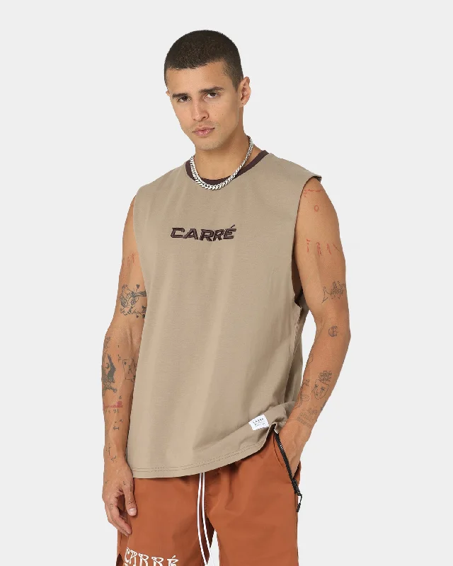 Carre Tutech Muscle T-Shirt Mocha-- Chenille Fabric Brocade Fabric Lace Fabric