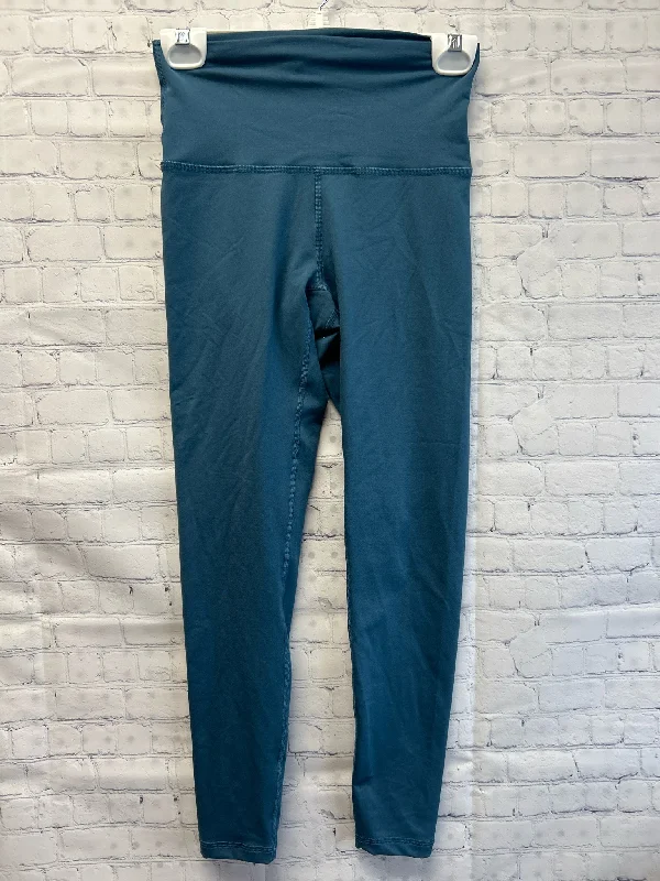 Size Small Ladies Blue Workout Leggings Elegant Stretchy Faux Leather Leggings
