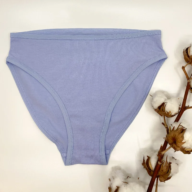 Women's organic cotton mid-rise bikini bottoms in light blue Halter-neck bikini, Elegant, Sexy, Comfortable