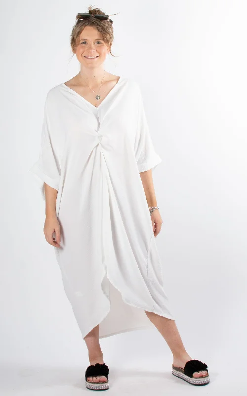 Whoopi V-neck Dress | White Tunics Hiking breathable