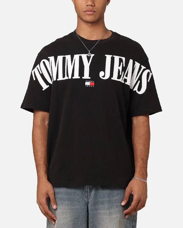 Tommy Jeans TJM OVZ Badge TJ T-Shirt Black-- Graphic T-Shirt Round Neck Polyester