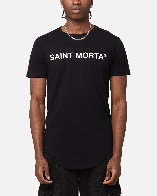 Saint Morta Official El Duplo T-Shirt Black/White-- Spandex Blend Rayon Blend Denim Blend