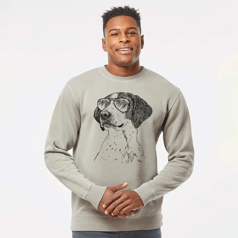 Aviator Payton the Mixed Breed - Unisex Pigment Dyed Crew Sweatshirt Hoodie with Pocket Utility Practical