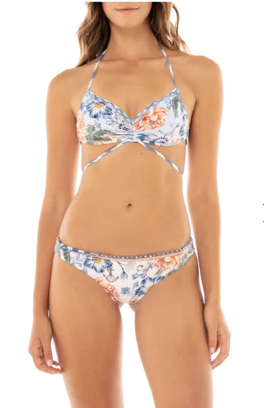 Delany Bikini Top In White, Blue Kai One-piece bikini, Swimwear, Stylish, Trendy
