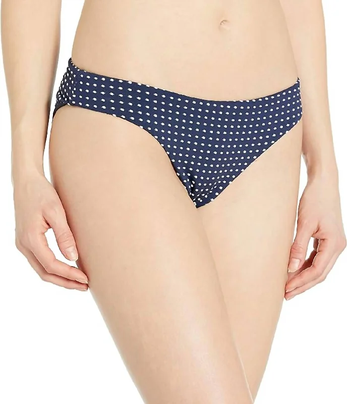 Coastal Dot Annia Bikini Bottom In Peacoat/white High-leg bikini bottom, Sexy, Vintage style, Trendy