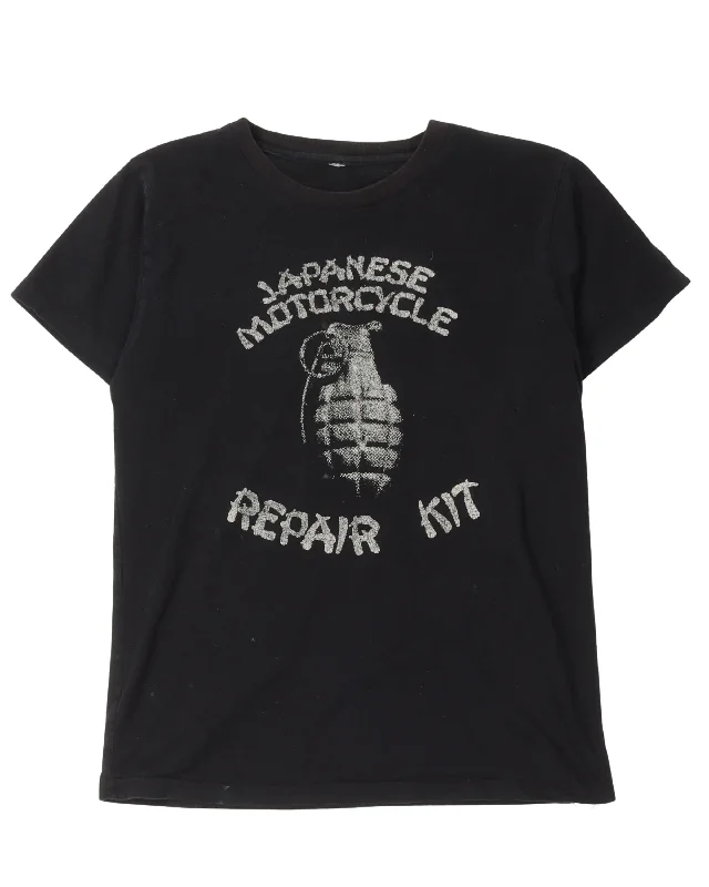 Harley Davidson 'Japanese Motorcycle Repair Kit' T-Shirt-- Mesh Blend Leather Blend Suede Blend