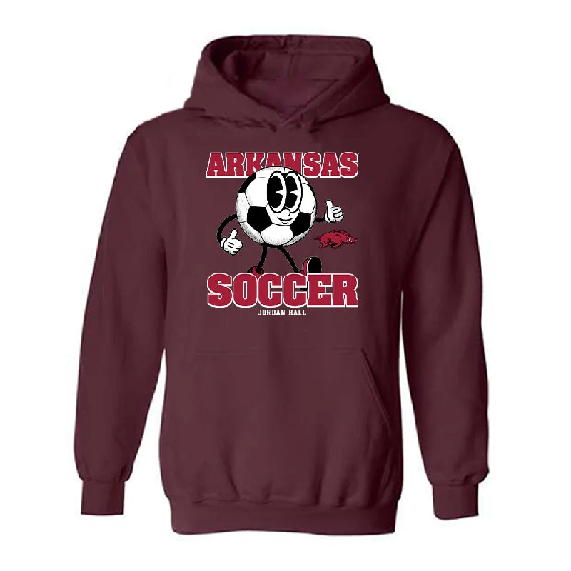 Arkansas - NCAA Women's Soccer : Jordan Hall - Fashion Shersey Hooded Sweatshirt Hoodie with Color Block Contrast Stylish