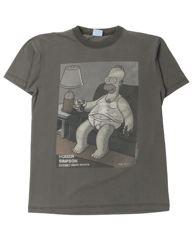Homer Simpson Doesn't Wear Khakis T-Shirt-- Thin T-Shirt Open Front Quick Dry
