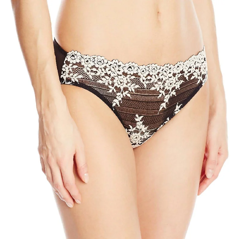 Embrace Lace Bikini Panty In Black High-waisted two-piece bikini, Vintage style, Comfortable, Sexy