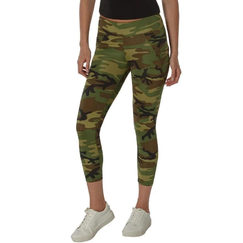 Rothco Womens Workout Performance Camo Leggings With Pockets Cozy Reflective Detail Leggings