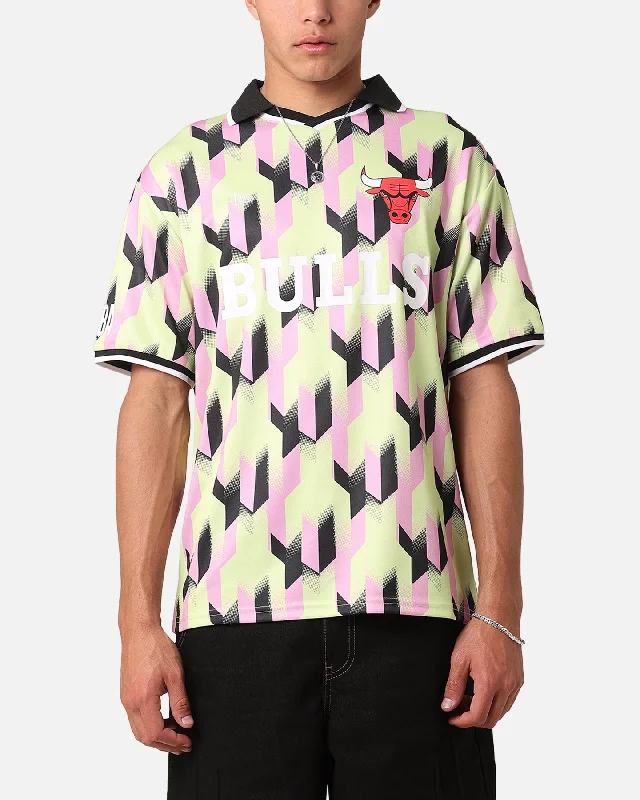 New Era Chicago Bulls NBA Soccer T-Shirt Green Pastel-- Polka Dot Checkered Tartan